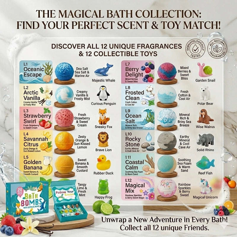 12-Pack Premium Kids Bath Bombs