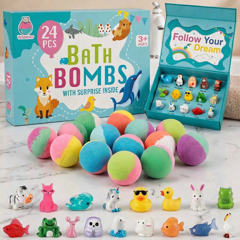 24-Pack Premium Kids Bath Bombs